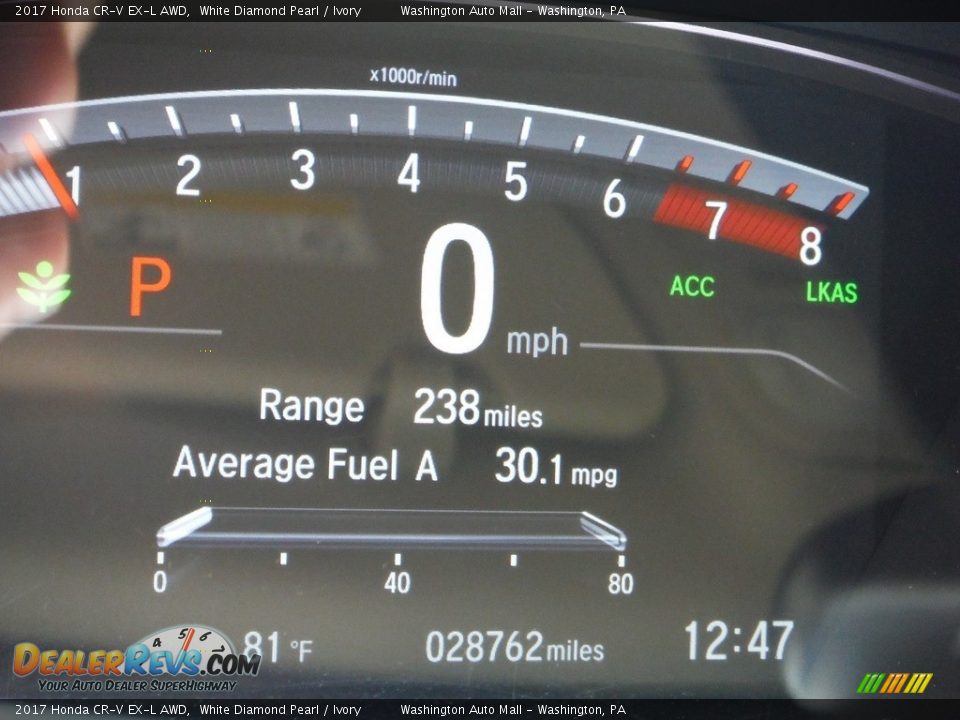 2017 Honda CR-V EX-L AWD White Diamond Pearl / Ivory Photo #33