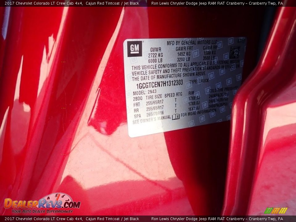 2017 Chevrolet Colorado LT Crew Cab 4x4 Cajun Red Tintcoat / Jet Black Photo #20