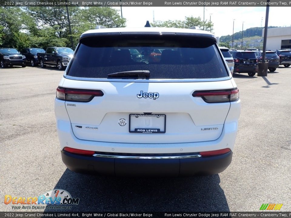 2022 Jeep Grand Cherokee L Limited 4x4 Bright White / Global Black/Wicker Beige Photo #4