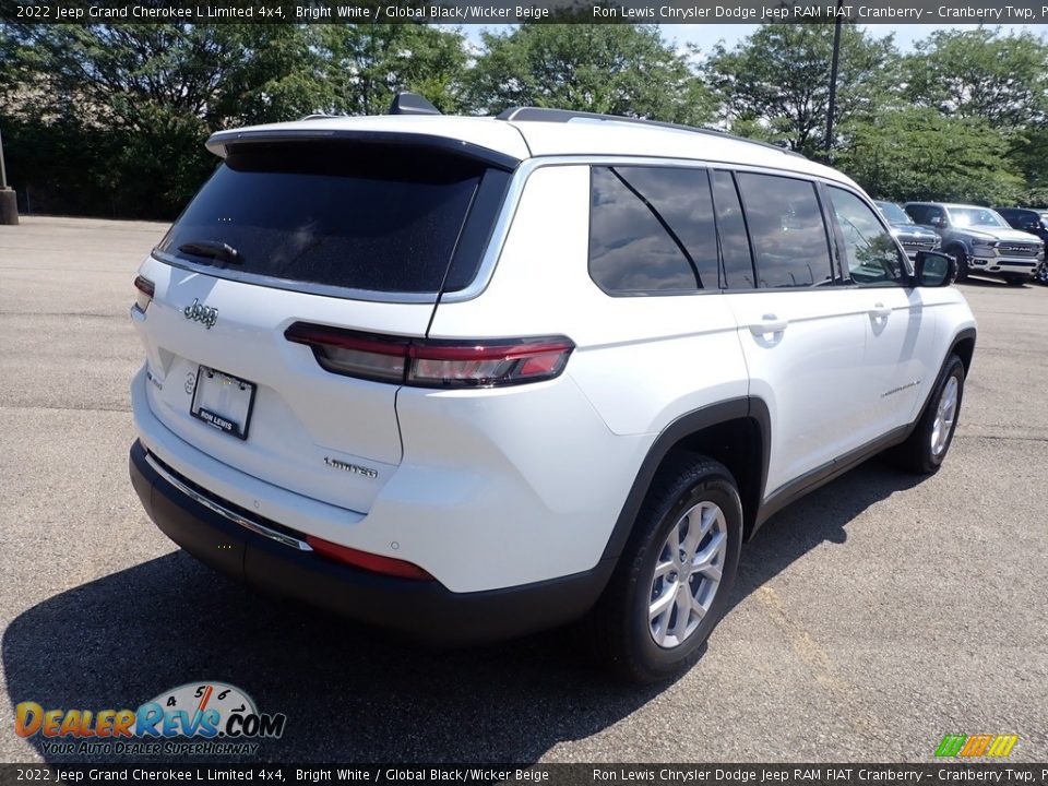 2022 Jeep Grand Cherokee L Limited 4x4 Bright White / Global Black/Wicker Beige Photo #5