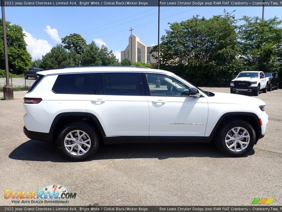 2022 Jeep Grand Cherokee L Limited 4x4 Bright White / Global Black/Wicker Beige Photo #6