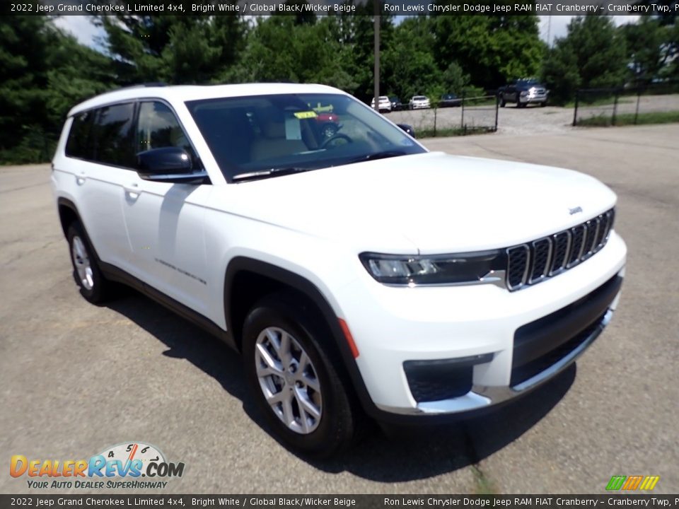 2022 Jeep Grand Cherokee L Limited 4x4 Bright White / Global Black/Wicker Beige Photo #7