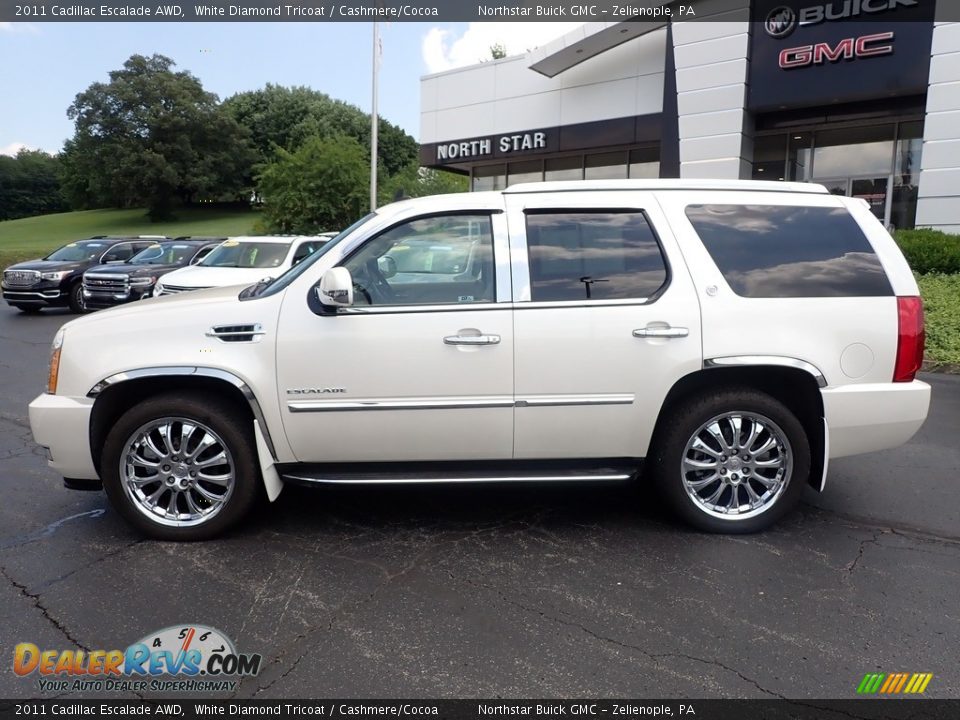 2011 Cadillac Escalade AWD White Diamond Tricoat / Cashmere/Cocoa Photo #2