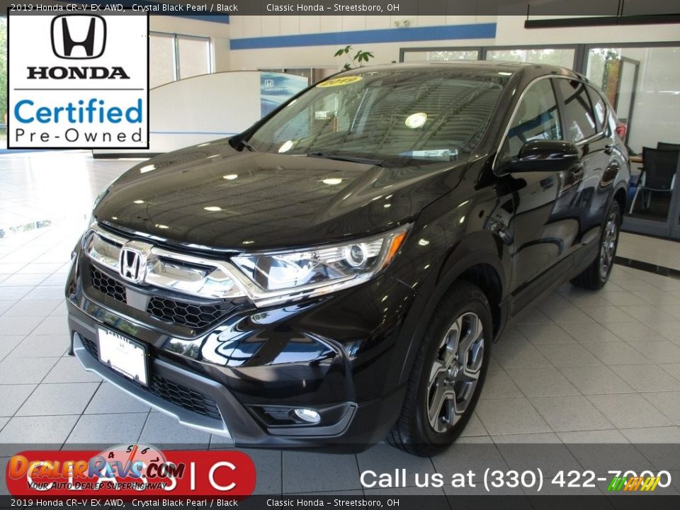 2019 Honda CR-V EX AWD Crystal Black Pearl / Black Photo #1