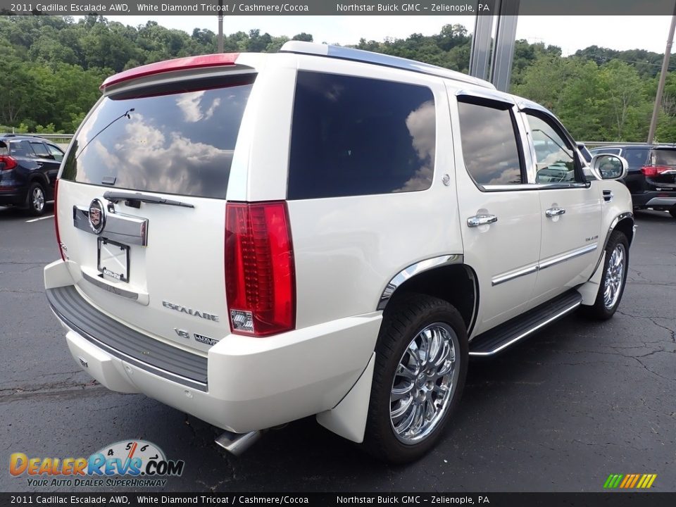 2011 Cadillac Escalade AWD White Diamond Tricoat / Cashmere/Cocoa Photo #6