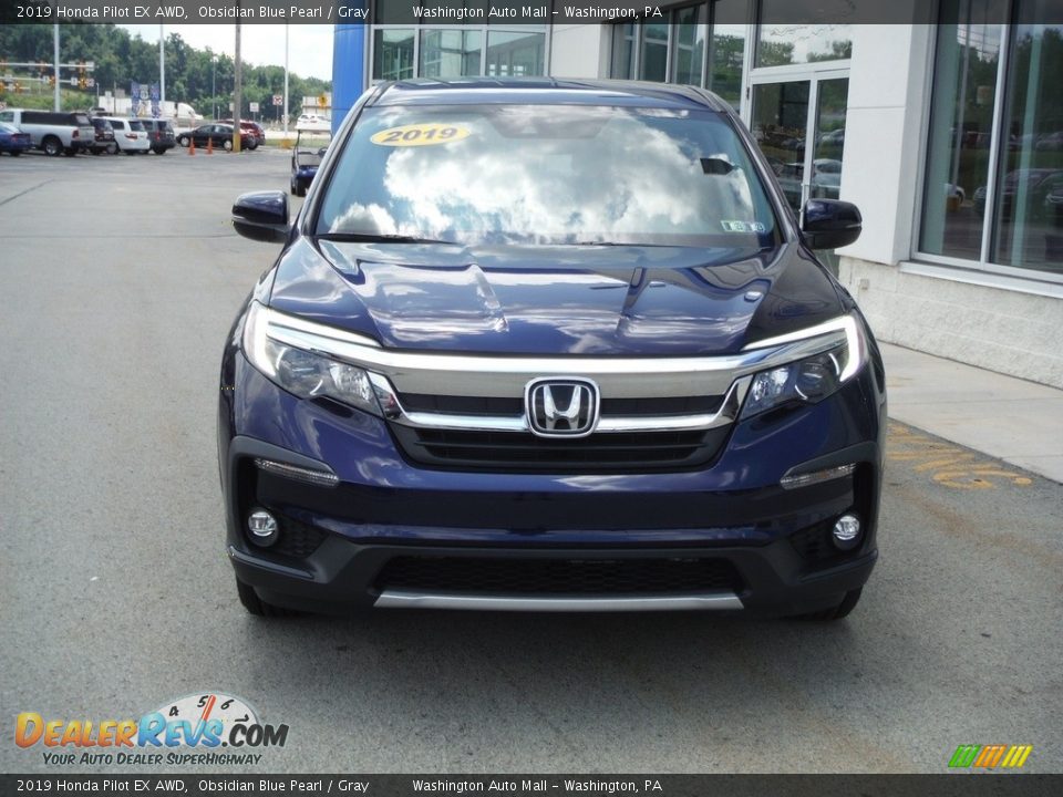 2019 Honda Pilot EX AWD Obsidian Blue Pearl / Gray Photo #4