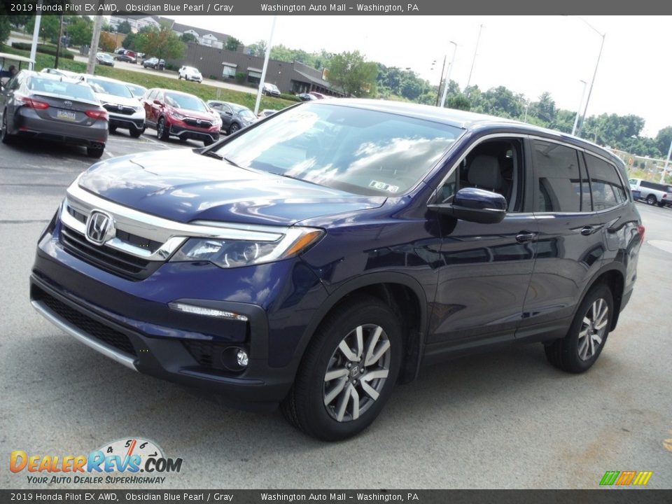 2019 Honda Pilot EX AWD Obsidian Blue Pearl / Gray Photo #5