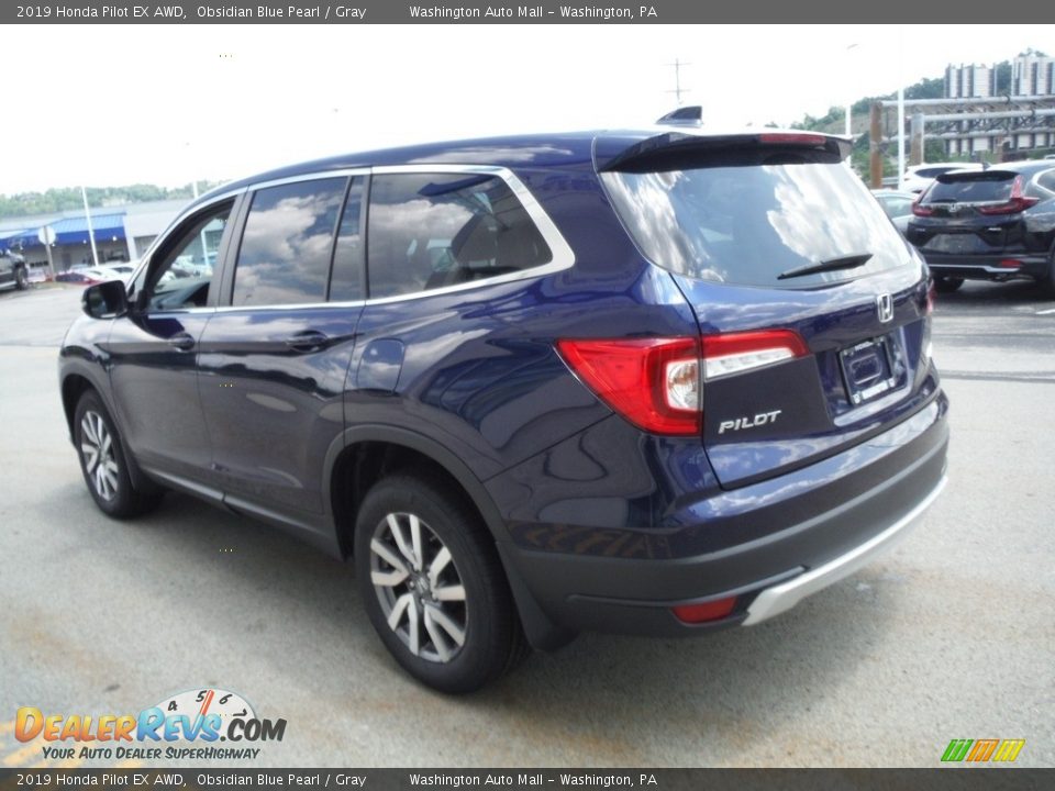 2019 Honda Pilot EX AWD Obsidian Blue Pearl / Gray Photo #7