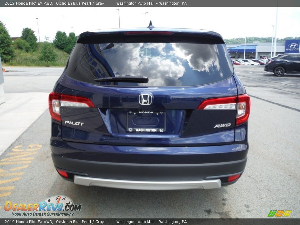 2019 Honda Pilot EX AWD Obsidian Blue Pearl / Gray Photo #8