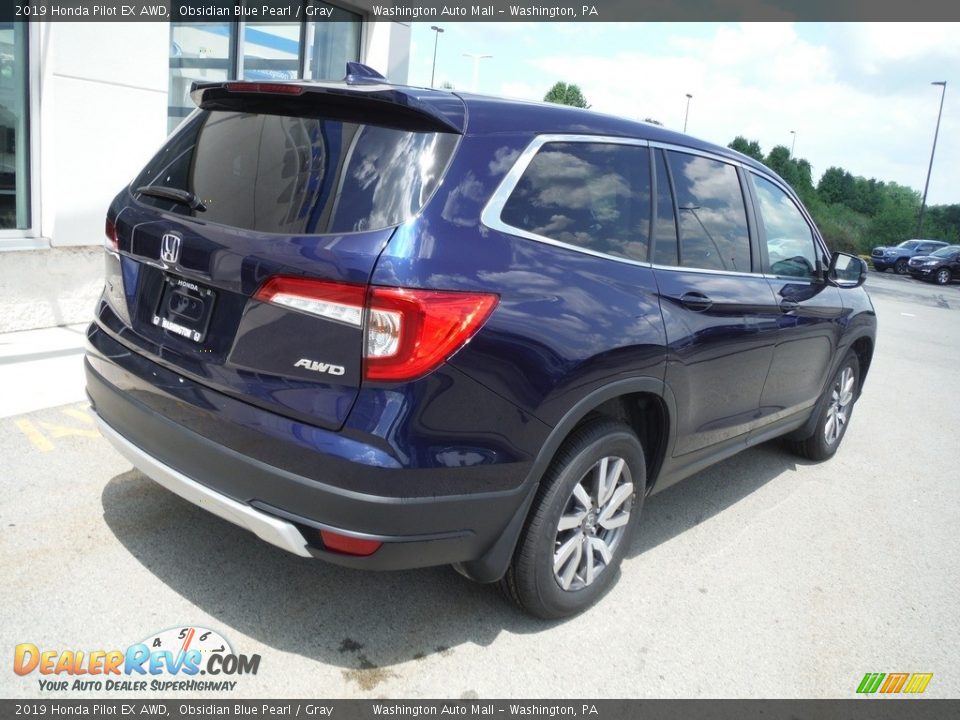 2019 Honda Pilot EX AWD Obsidian Blue Pearl / Gray Photo #9