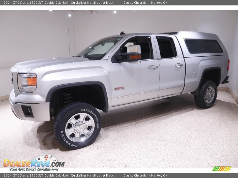 2014 GMC Sierra 1500 SLT Double Cab 4x4 Quicksilver Metallic / Jet Black Photo #3