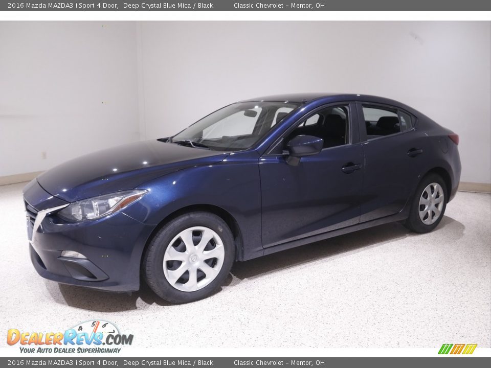 2016 Mazda MAZDA3 i Sport 4 Door Deep Crystal Blue Mica / Black Photo #3