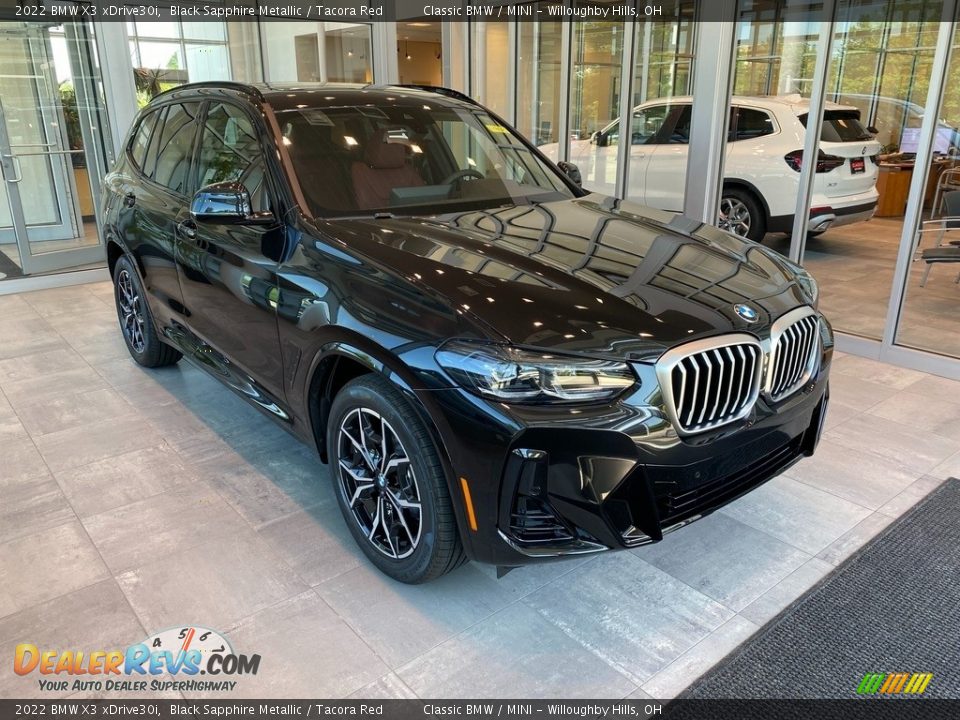 2022 BMW X3 xDrive30i Black Sapphire Metallic / Tacora Red Photo #1