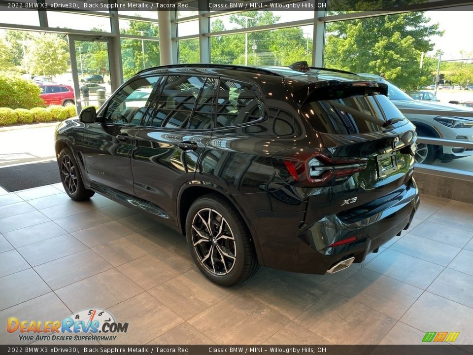 2022 BMW X3 xDrive30i Black Sapphire Metallic / Tacora Red Photo #2