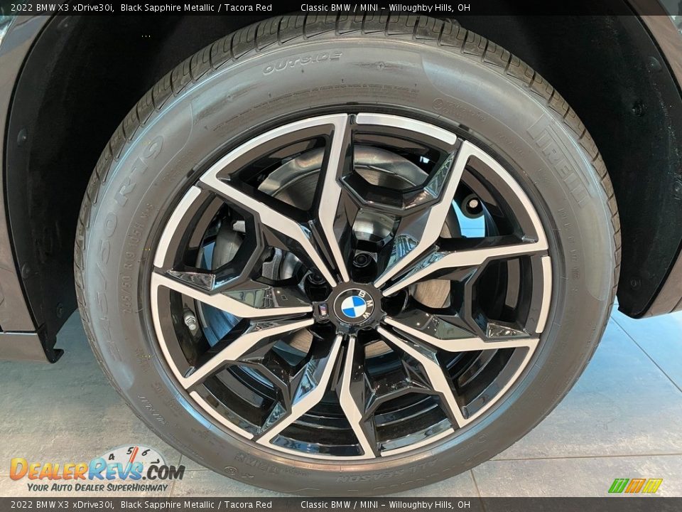 2022 BMW X3 xDrive30i Black Sapphire Metallic / Tacora Red Photo #3