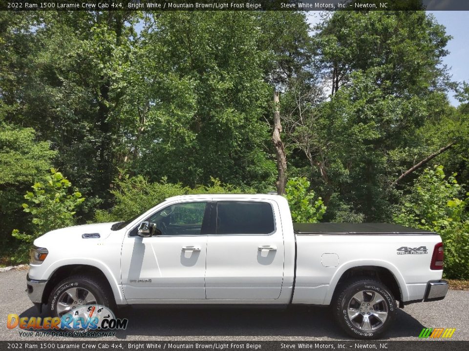 2022 Ram 1500 Laramie Crew Cab 4x4 Bright White / Mountain Brown/Light Frost Beige Photo #1