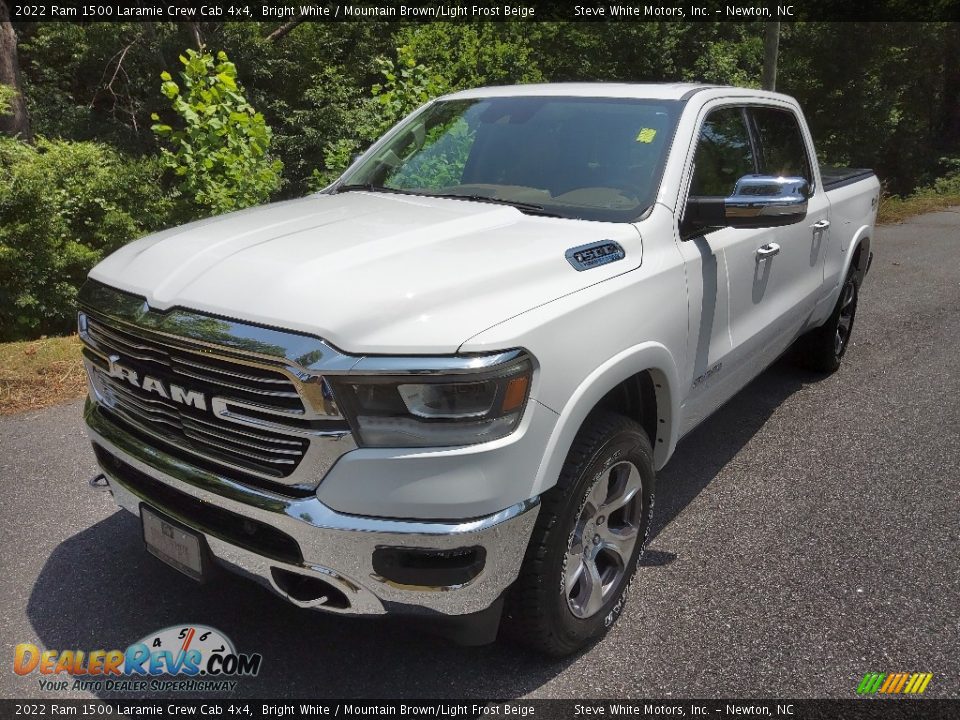 2022 Ram 1500 Laramie Crew Cab 4x4 Bright White / Mountain Brown/Light Frost Beige Photo #2