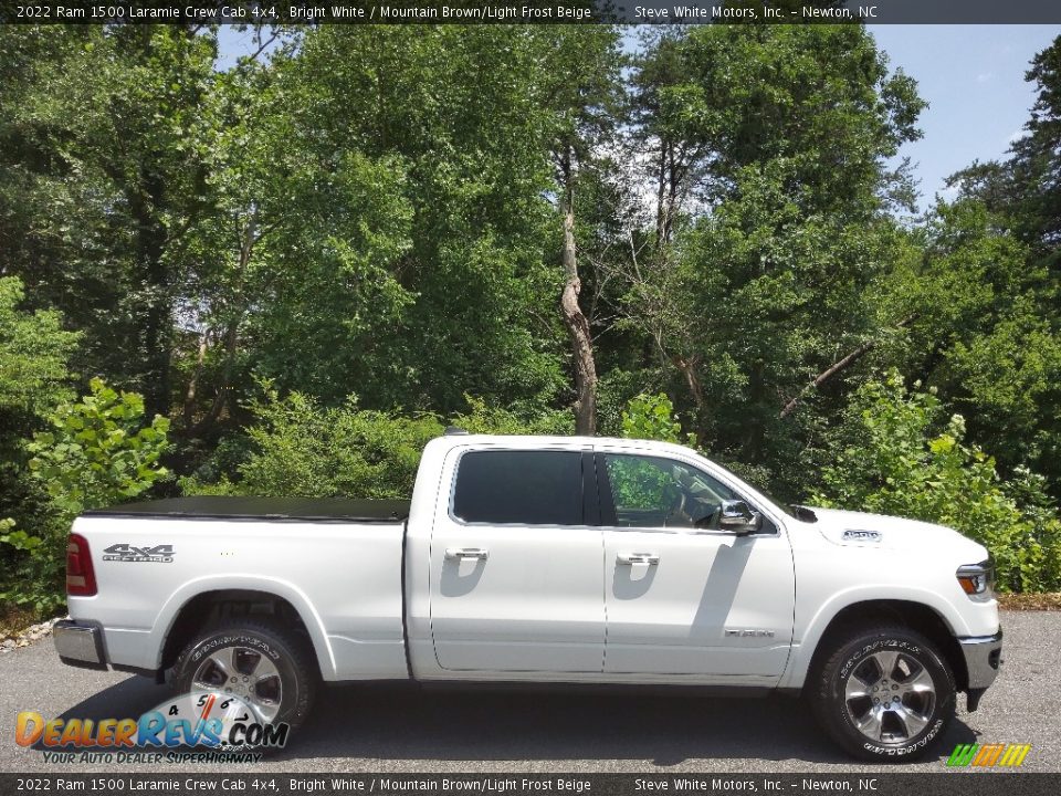 2022 Ram 1500 Laramie Crew Cab 4x4 Bright White / Mountain Brown/Light Frost Beige Photo #5