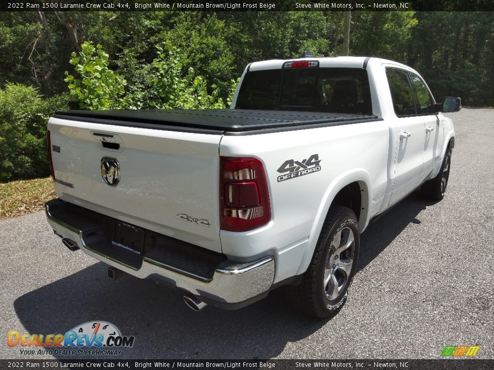 2022 Ram 1500 Laramie Crew Cab 4x4 Bright White / Mountain Brown/Light Frost Beige Photo #6