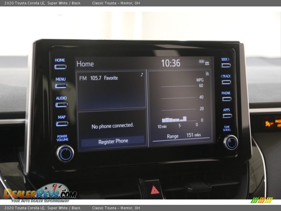 2020 Toyota Corolla LE Super White / Black Photo #10