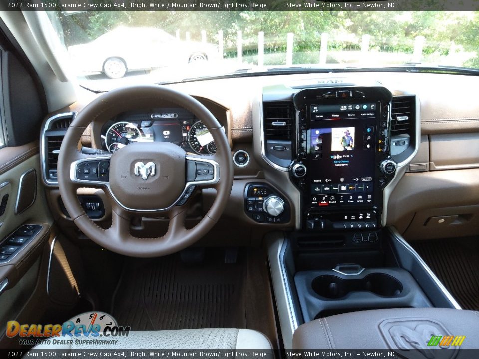 2022 Ram 1500 Laramie Crew Cab 4x4 Bright White / Mountain Brown/Light Frost Beige Photo #21