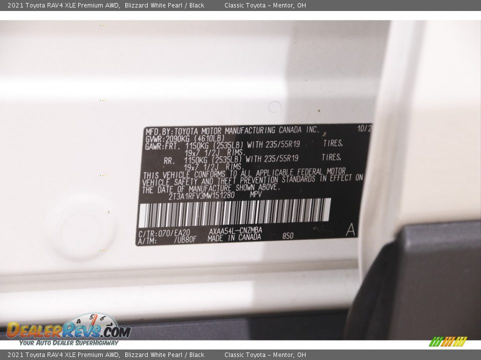 2021 Toyota RAV4 XLE Premium AWD Blizzard White Pearl / Black Photo #21