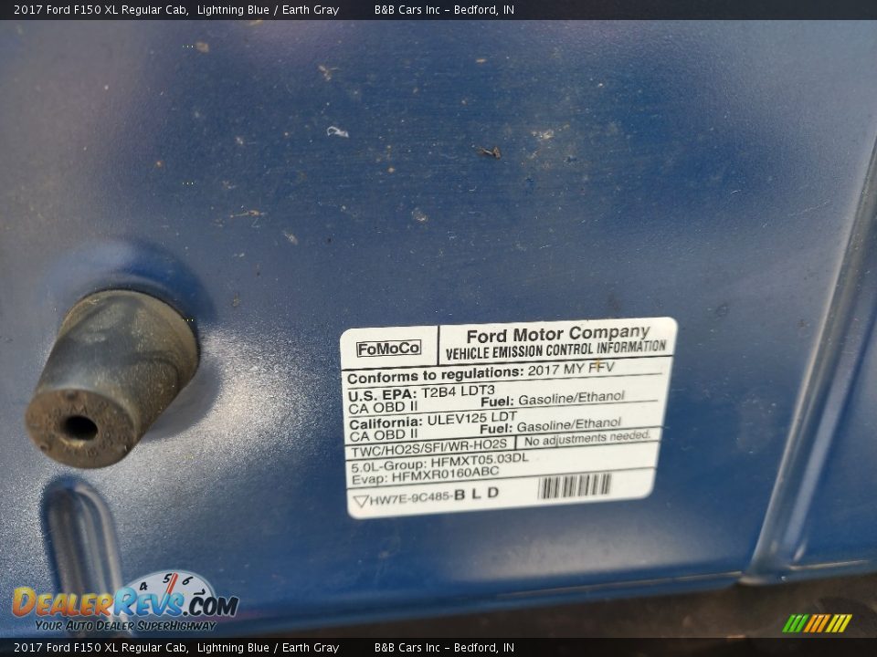 2017 Ford F150 XL Regular Cab Lightning Blue / Earth Gray Photo #25