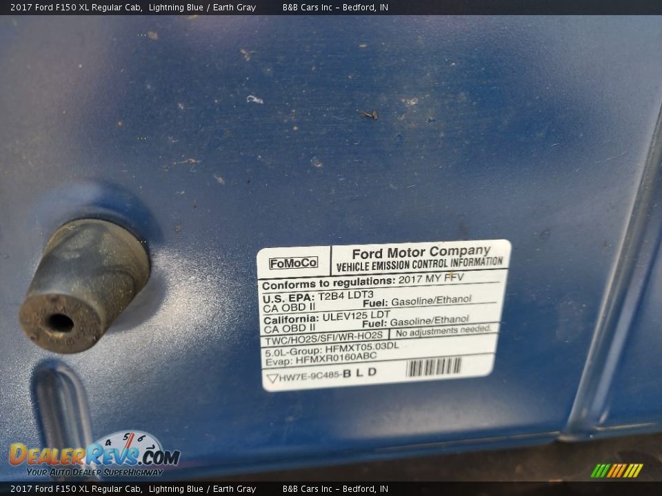 2017 Ford F150 XL Regular Cab Lightning Blue / Earth Gray Photo #25