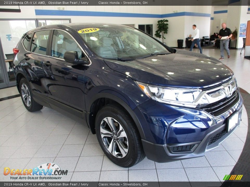 2019 Honda CR-V LX AWD Obsidian Blue Pearl / Ivory Photo #3