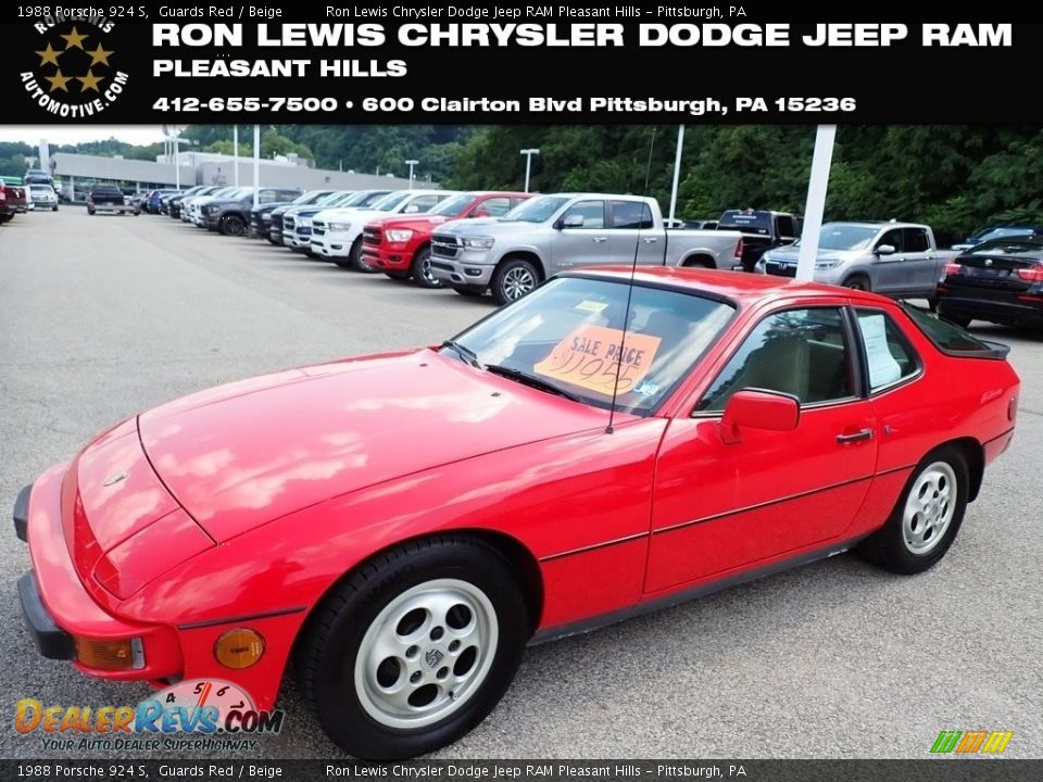 1988 Porsche 924 S Guards Red / Beige Photo #1