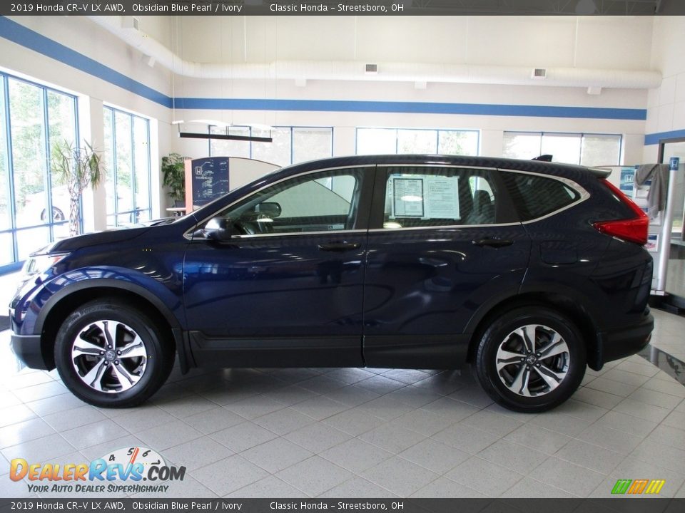 2019 Honda CR-V LX AWD Obsidian Blue Pearl / Ivory Photo #10