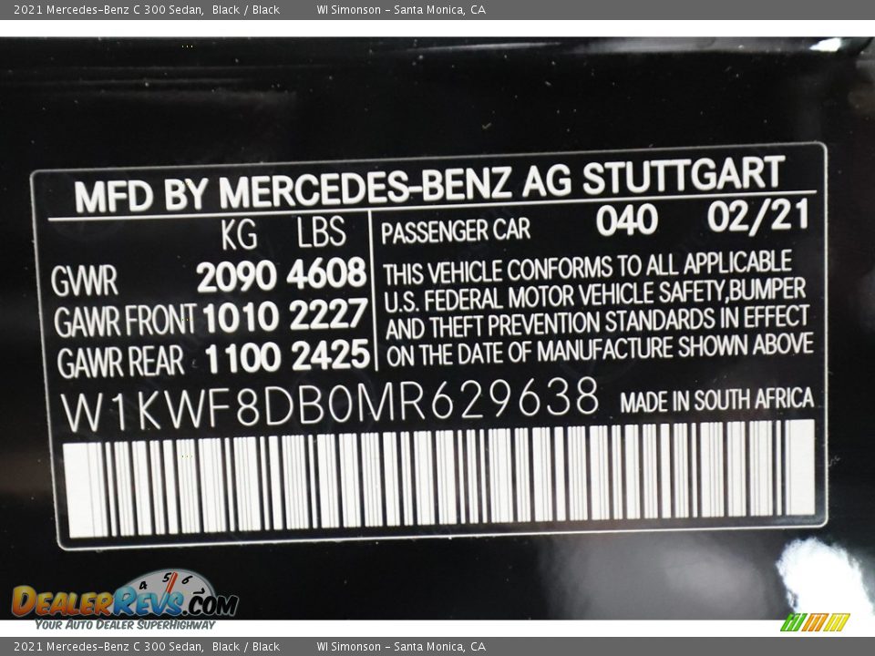 2021 Mercedes-Benz C 300 Sedan Black / Black Photo #36