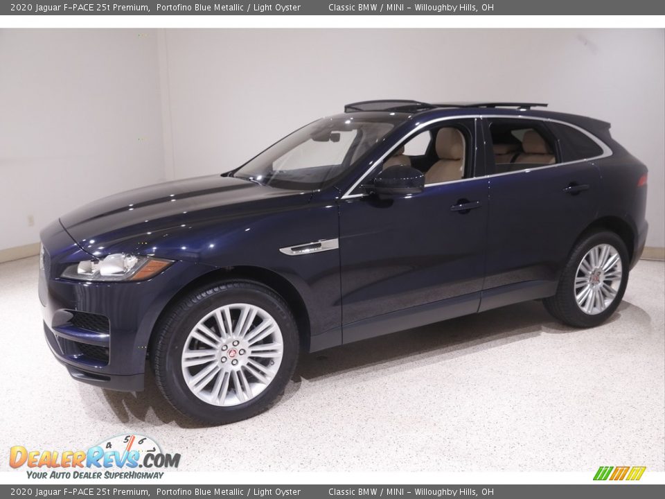 2020 Jaguar F-PACE 25t Premium Portofino Blue Metallic / Light Oyster Photo #3