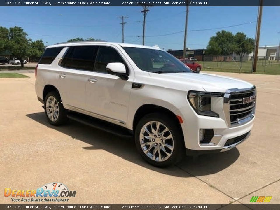 2022 GMC Yukon SLT 4WD Summit White / Dark Walnut/Slate Photo #3