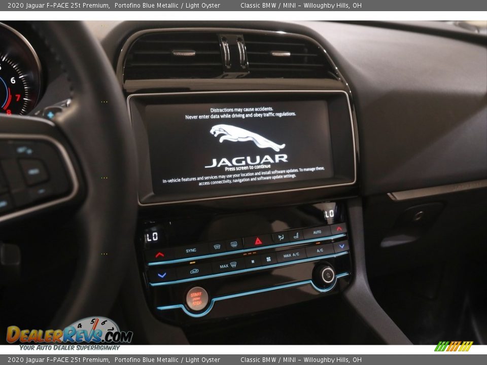 2020 Jaguar F-PACE 25t Premium Portofino Blue Metallic / Light Oyster Photo #9