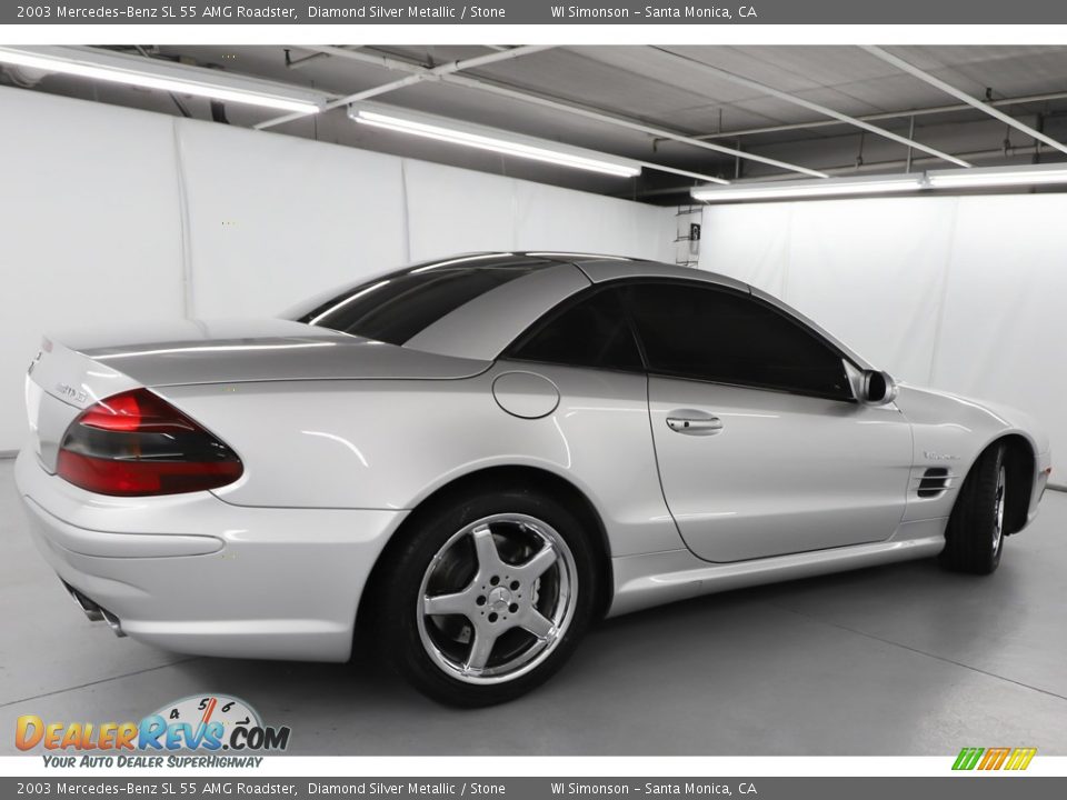 2003 Mercedes-Benz SL 55 AMG Roadster Diamond Silver Metallic / Stone Photo #6