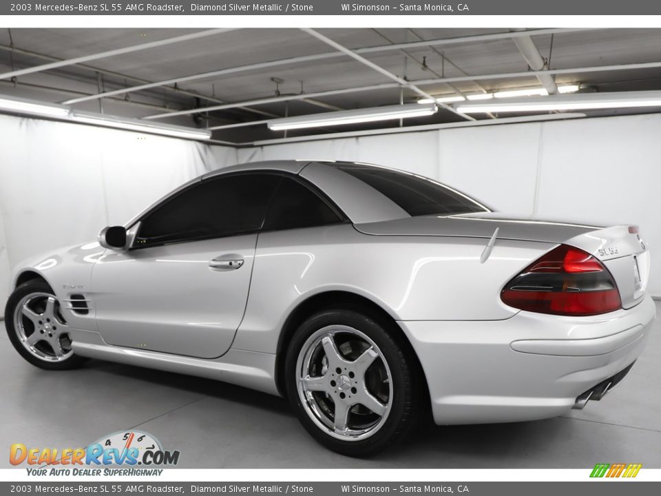 2003 Mercedes-Benz SL 55 AMG Roadster Diamond Silver Metallic / Stone Photo #14