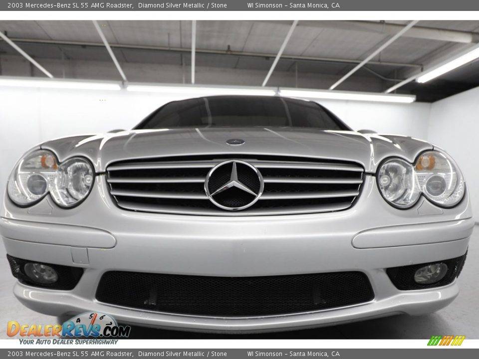 2003 Mercedes-Benz SL 55 AMG Roadster Diamond Silver Metallic / Stone Photo #17