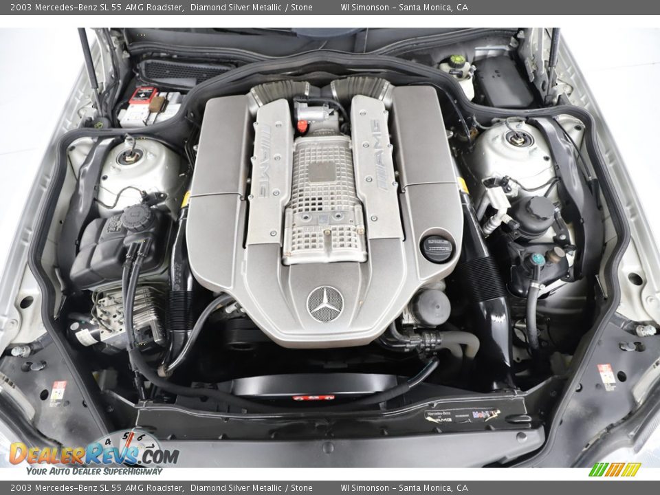 2003 Mercedes-Benz SL 55 AMG Roadster Diamond Silver Metallic / Stone Photo #19