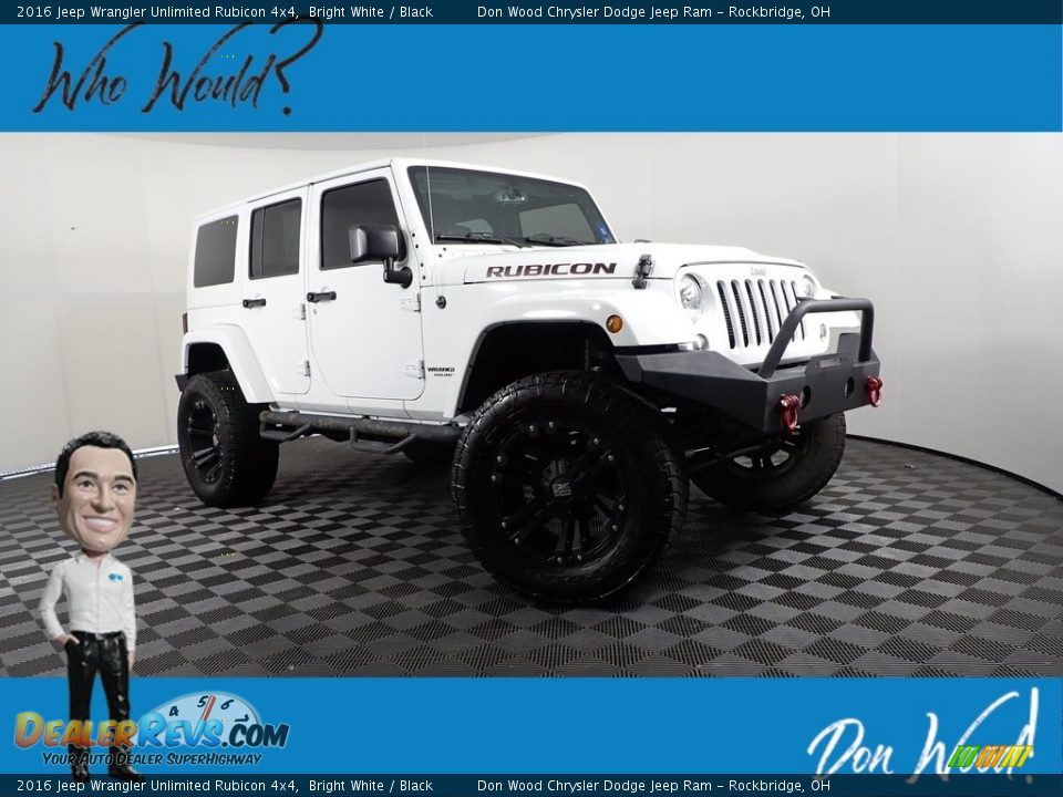 2016 Jeep Wrangler Unlimited Rubicon 4x4 Bright White / Black Photo #1