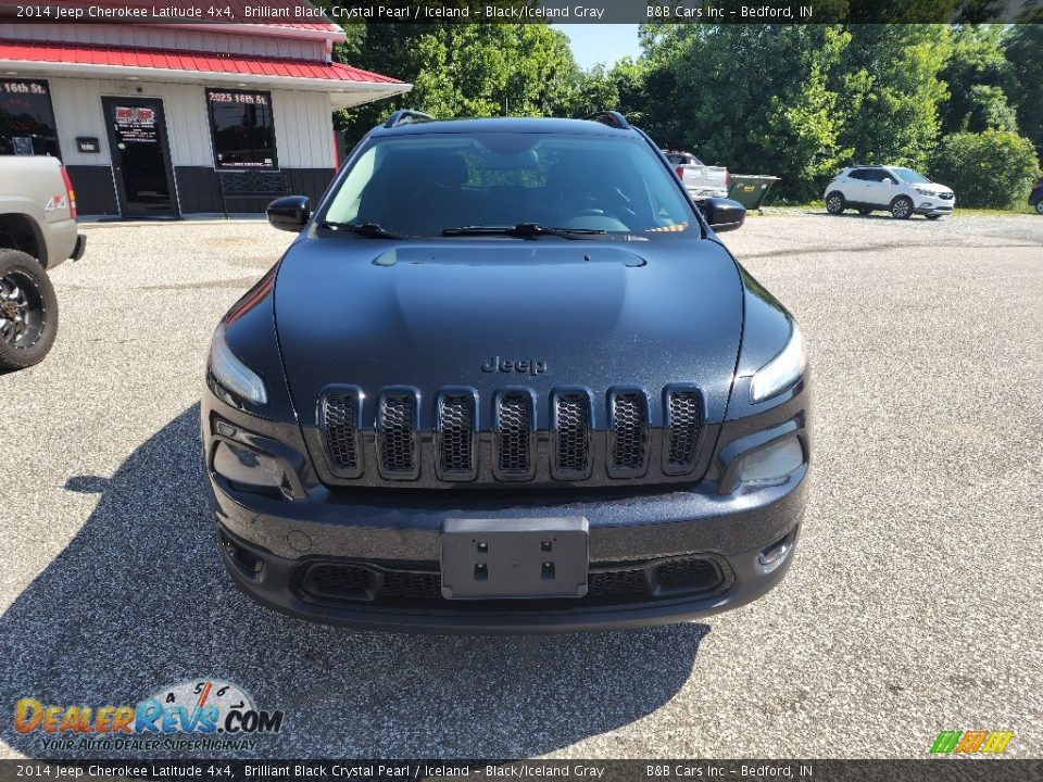 2014 Jeep Cherokee Latitude 4x4 Brilliant Black Crystal Pearl / Iceland - Black/Iceland Gray Photo #2