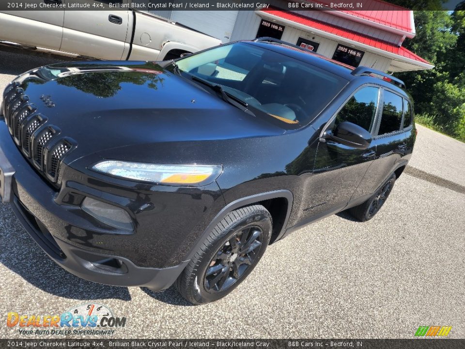 2014 Jeep Cherokee Latitude 4x4 Brilliant Black Crystal Pearl / Iceland - Black/Iceland Gray Photo #3