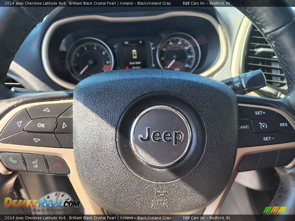 2014 Jeep Cherokee Latitude 4x4 Brilliant Black Crystal Pearl / Iceland - Black/Iceland Gray Photo #11