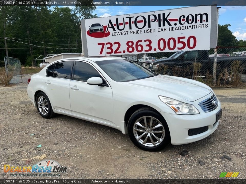 2007 Infiniti G 35 x Sedan Ivory Pearl / Stone Gray Photo #1