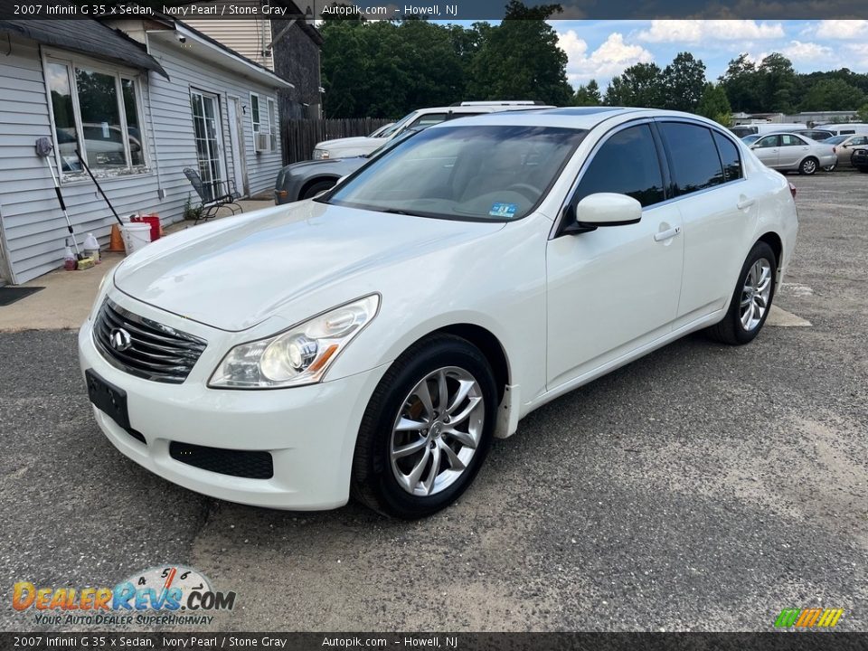 2007 Infiniti G 35 x Sedan Ivory Pearl / Stone Gray Photo #2