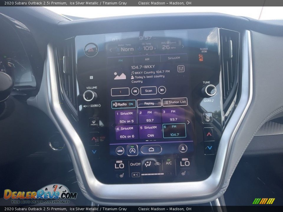 2020 Subaru Outback 2.5i Premium Ice Silver Metallic / Titanium Gray Photo #11