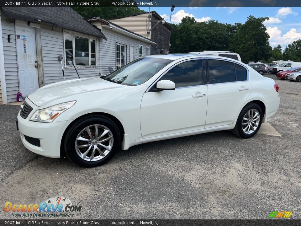 2007 Infiniti G 35 x Sedan Ivory Pearl / Stone Gray Photo #3