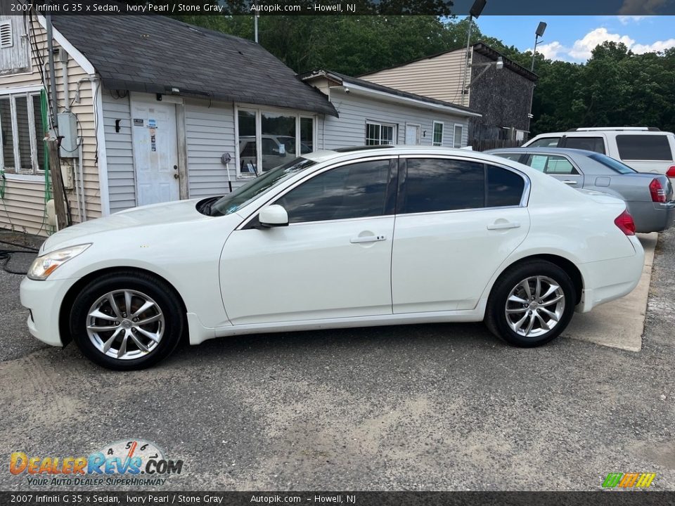 2007 Infiniti G 35 x Sedan Ivory Pearl / Stone Gray Photo #4