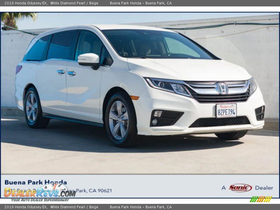 2019 Honda Odyssey EX White Diamond Pearl / Beige Photo #1