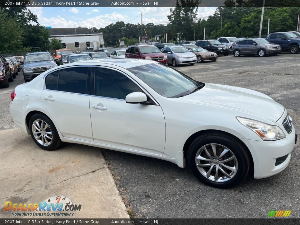 2007 Infiniti G 35 x Sedan Ivory Pearl / Stone Gray Photo #13